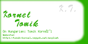 kornel tomik business card